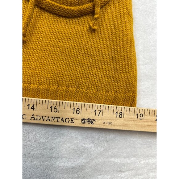 F&F Dress Womens Small Gold Mustard Yellow Sweater Hooded Knit Mini Dress‎ - Picture 8 of 9